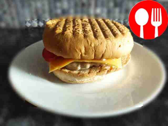 Homemade burger with chicken cutlet