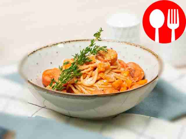 Спагетти с сосисками