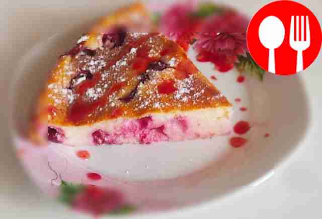 Запеканка из творога с вишней Cottage cheese casserole with cherries
