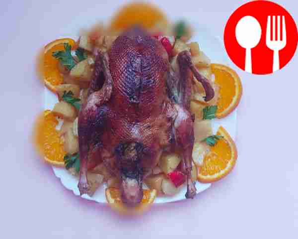 Arrange the whole duck nicely on a large...