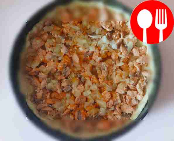 Roll out the dough and place it in the mold,...