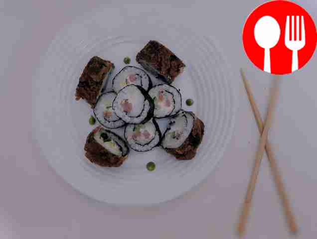 Роллы с мидиями и семгой Rolls with mussels and salmon