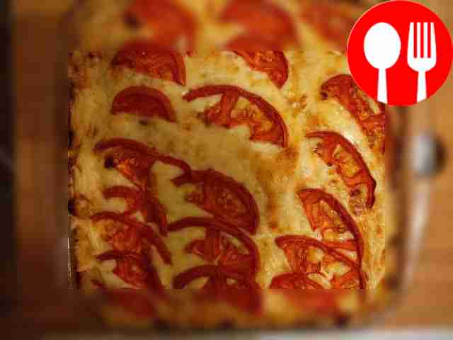 Serve the meat and potatoes baked under a...