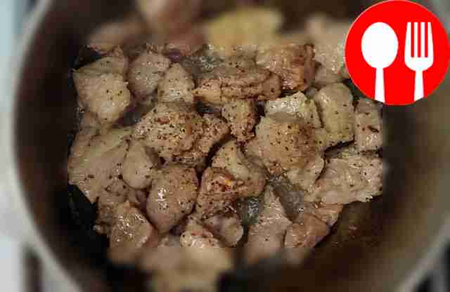 Cut the meat into small pieces. Send it to fry...