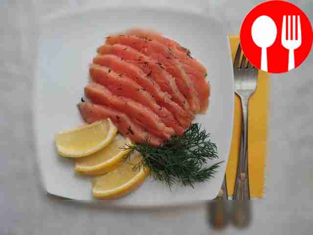 Gravlax or Scandinavian salted salmon