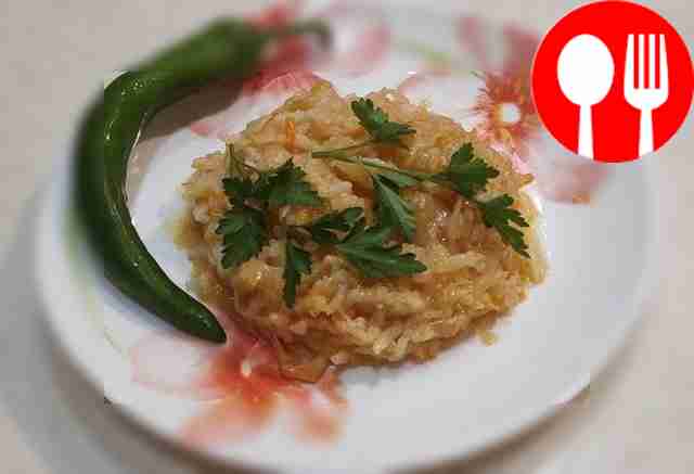 Рис с тушеной капустой Rice with stewed cabbage