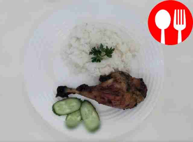 Tender rice with chicken legs