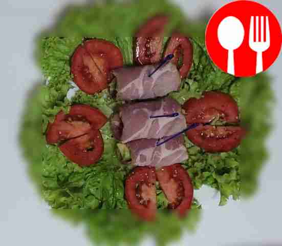 Unusual salad with avocado