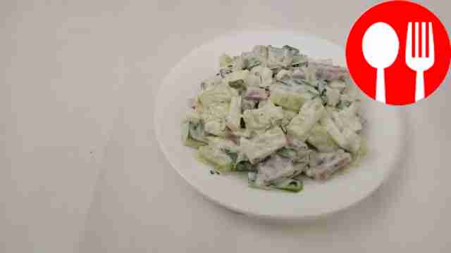 Tender salad with beef tongue