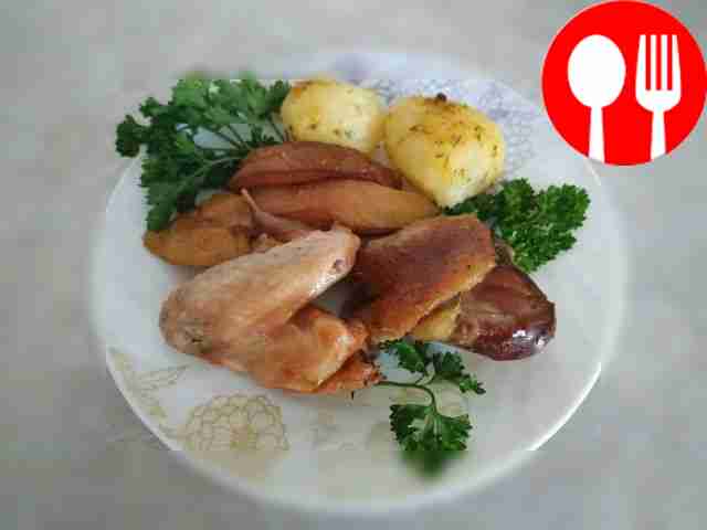 Roasted duck and chicken