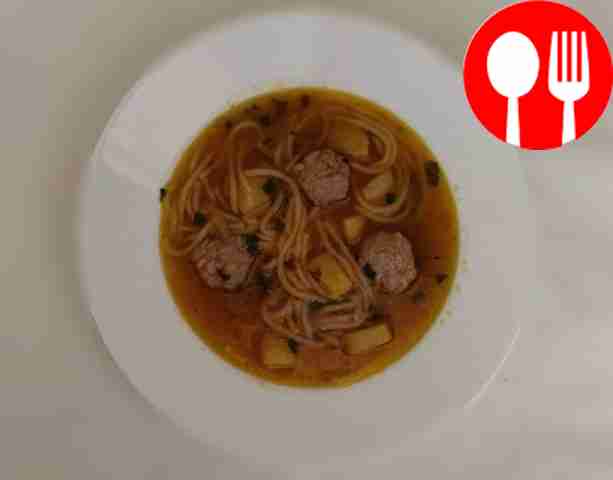 Суп с мясными фрикадельками и вермишелью