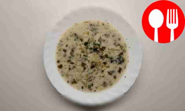 Сырный суп с молодым зеленым луком