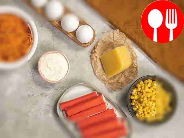 Remove the packaging from the crab sticks....