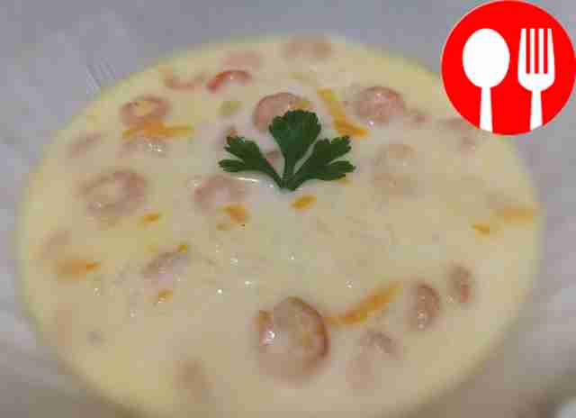 Сливочный суп с креветками и рисом