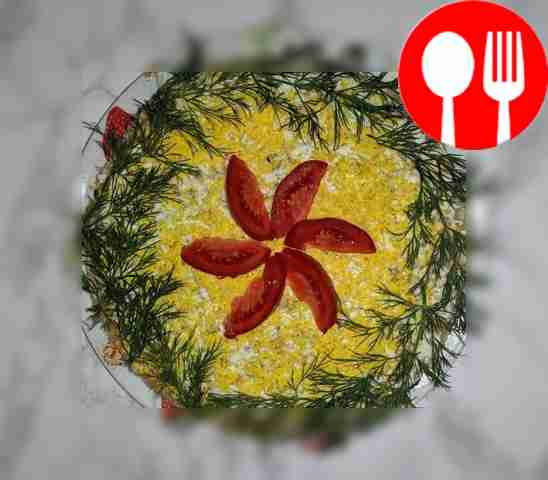 Mushroom salad with waffle crusts