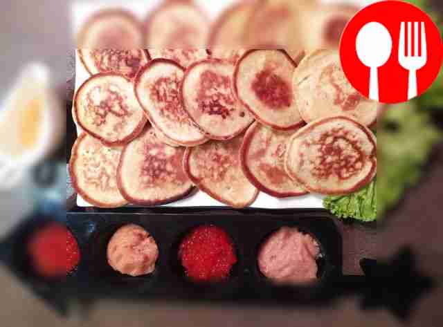 Вкусные оладьи с икрой