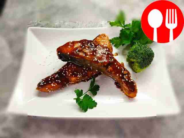 Жареная семга в соусе терияки