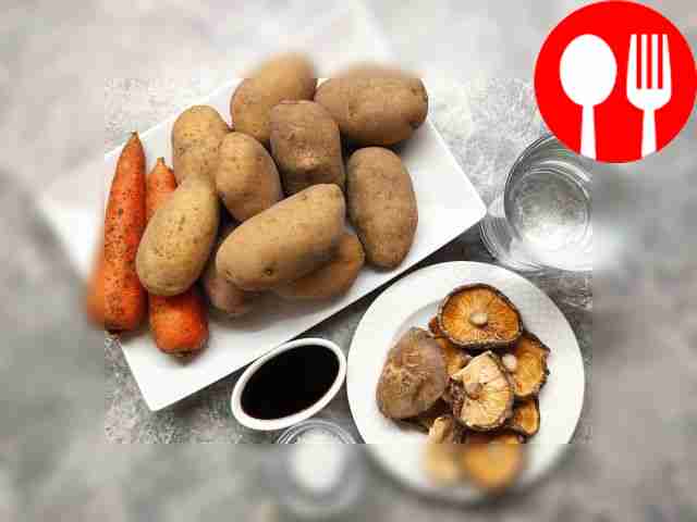 Soak the mushrooms in warm water for 1 hour,...