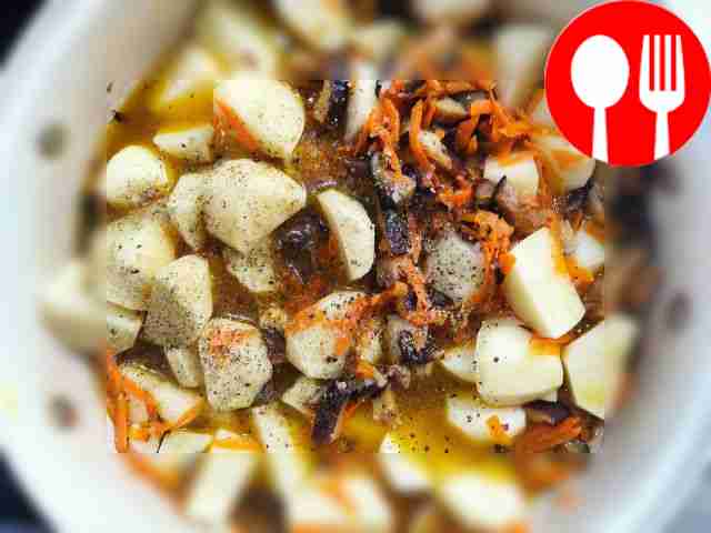 Pour boiling water over the potatoes and...