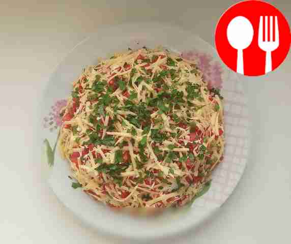 Tender salad with beef