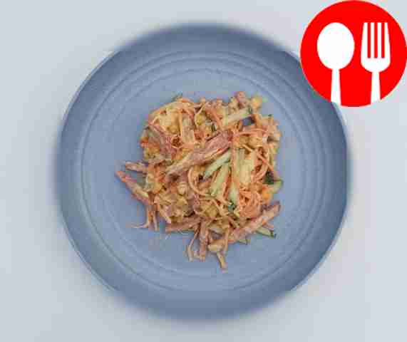 Spicy salad with Korean carrots