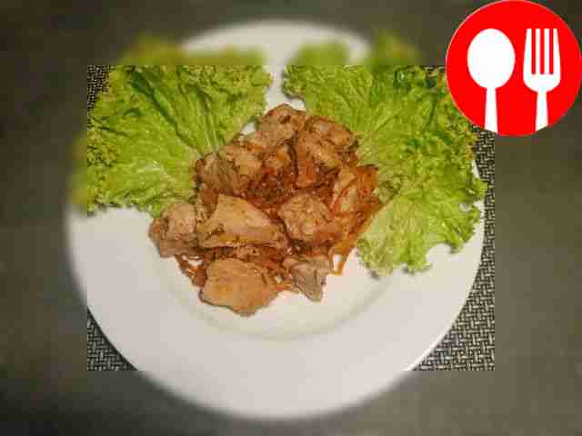 Spicy pork with Korean carrots