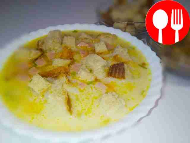 Add fresh chopped herbs to the soup and serve...