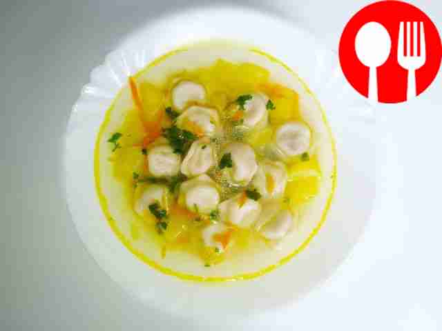 Delicious soup with dumplings