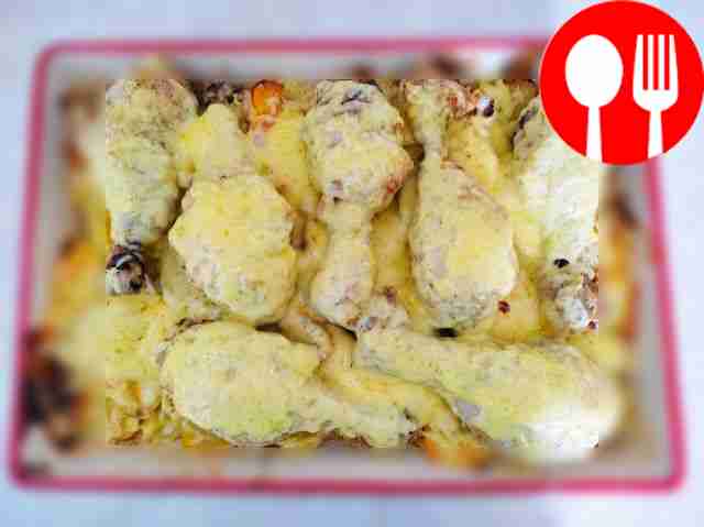 Сытный картофель с куриными ножками