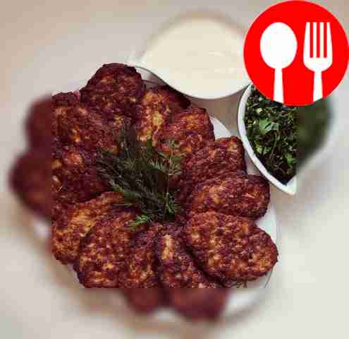 Oatmeal and minced meat pancakes