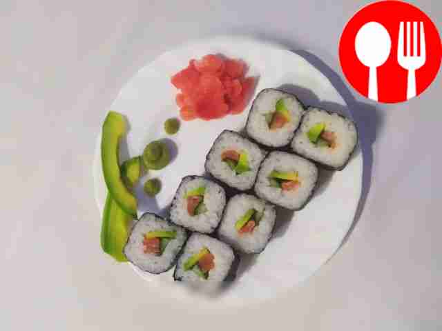 Roll with salmon