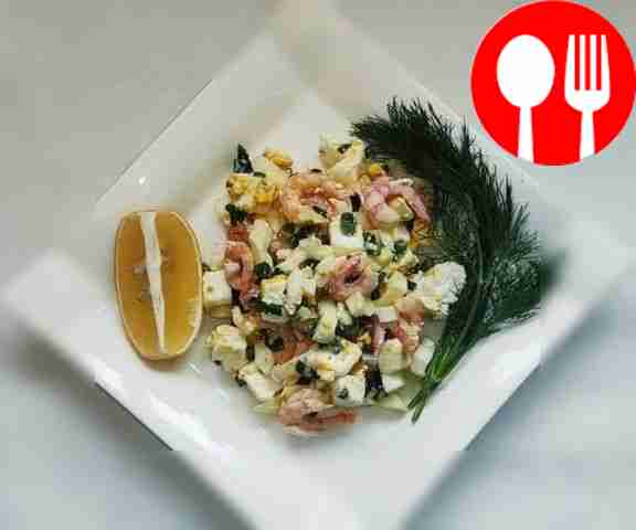 Nutritious salad with feta cheese