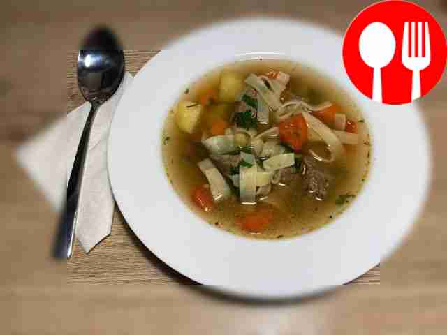 Вкусный суп с лапшой