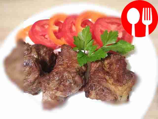 Serve the finished kebab hot or cold with...