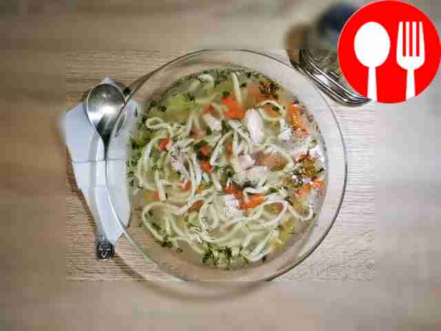 Chicken soup with homemade noodles