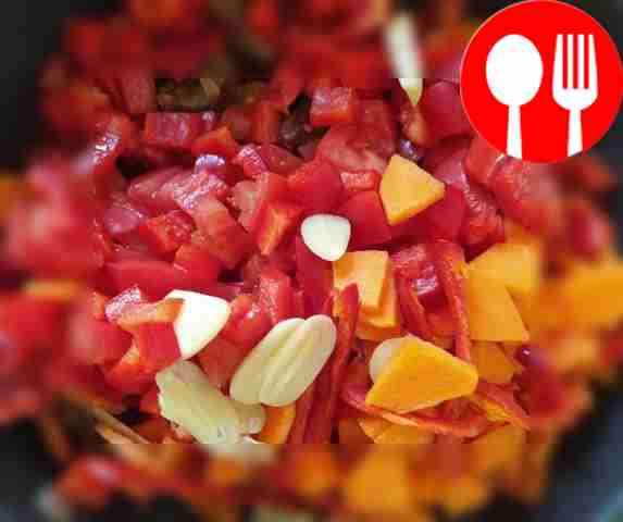 Then add chopped carrots, bell peppers,...