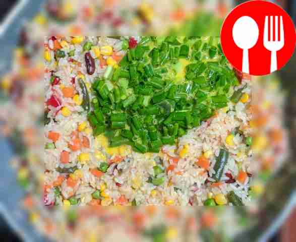 Beat the eggs in a bowl with a fork and mix...