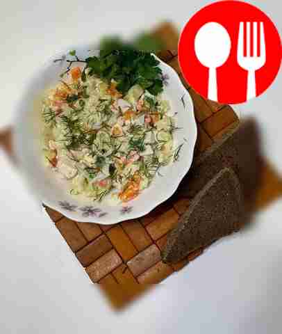 Салат с цветной капустой и крабовым мясом