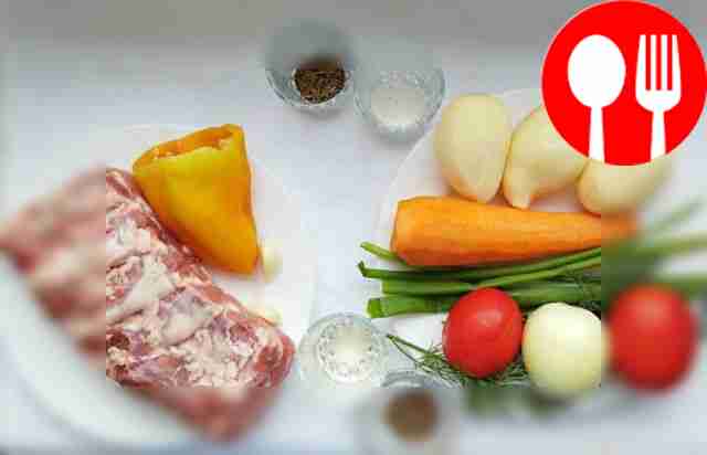 Wash the meat, cut it into small pieces, cut...