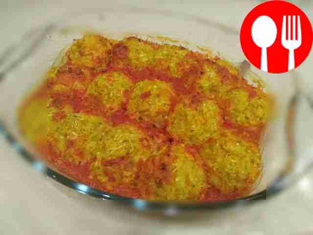 Постные ежики с рисом и кабачками