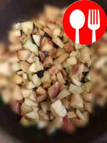 To fill the galette, fry the chopped apples in...