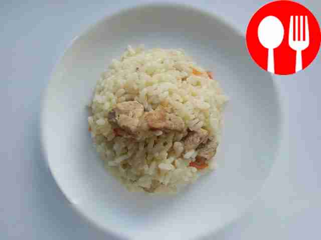 Rice with pork in the oven