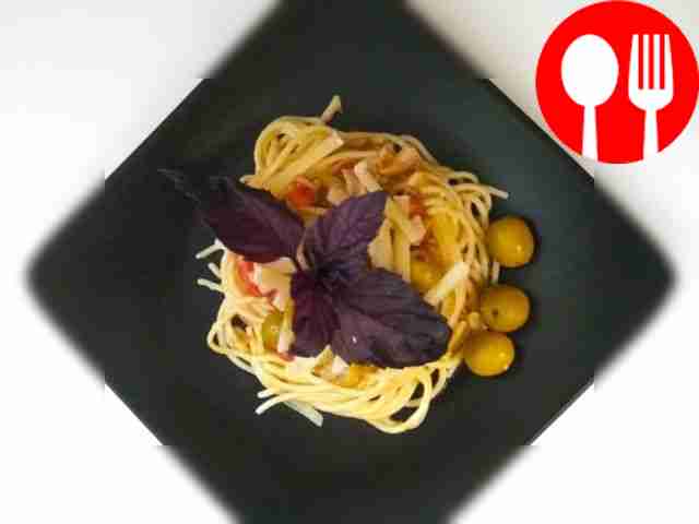 Light tuna with spaghetti