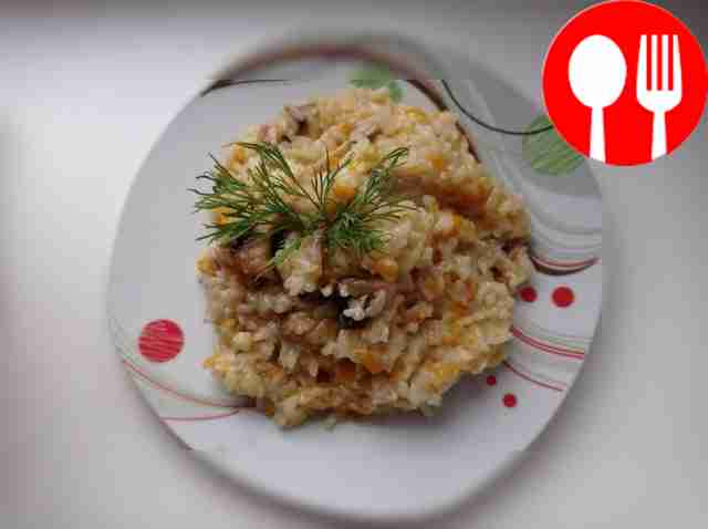 Оригинальный плов с грибами