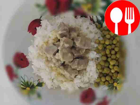 Boiled veal with rice