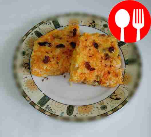 Puffed rice casserole with raisins and pumpkin