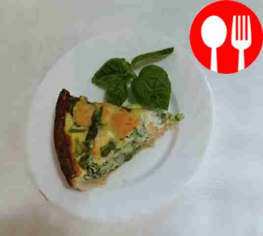 Лоранский пирог с лососем, рикоттой и шпинатом...