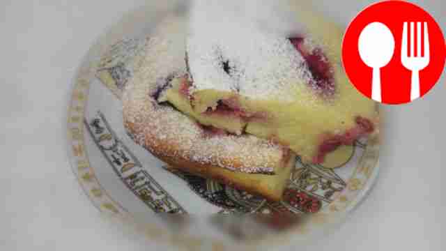 Легкая запеканка с малиной