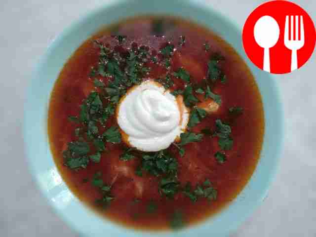 Light borscht with chicken