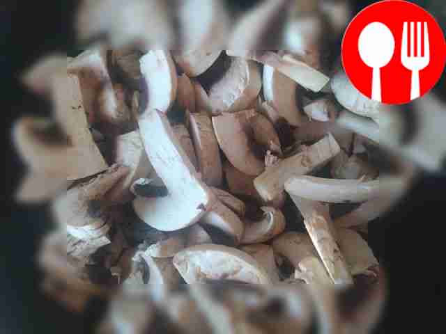 Cut the mushrooms into 2 parts, then into...